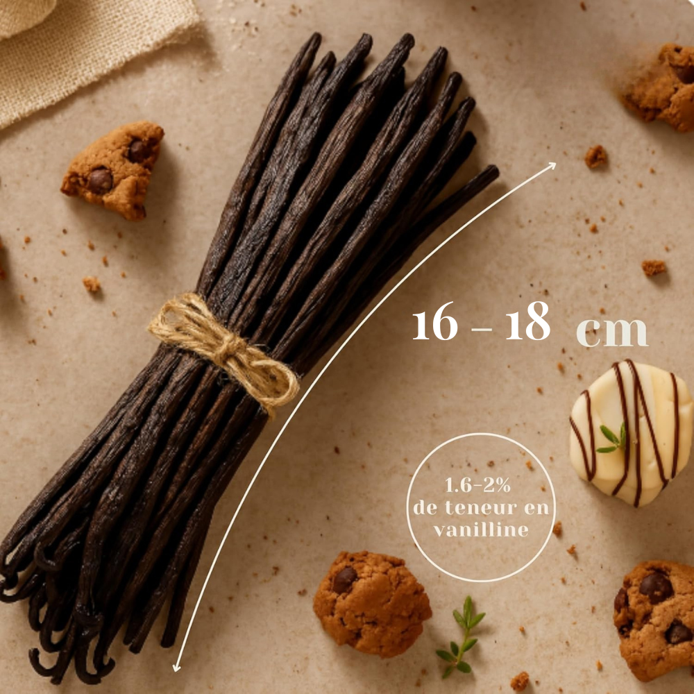 Gousses de Vanille Bourbon Qualité Gourmet 16-18cm
